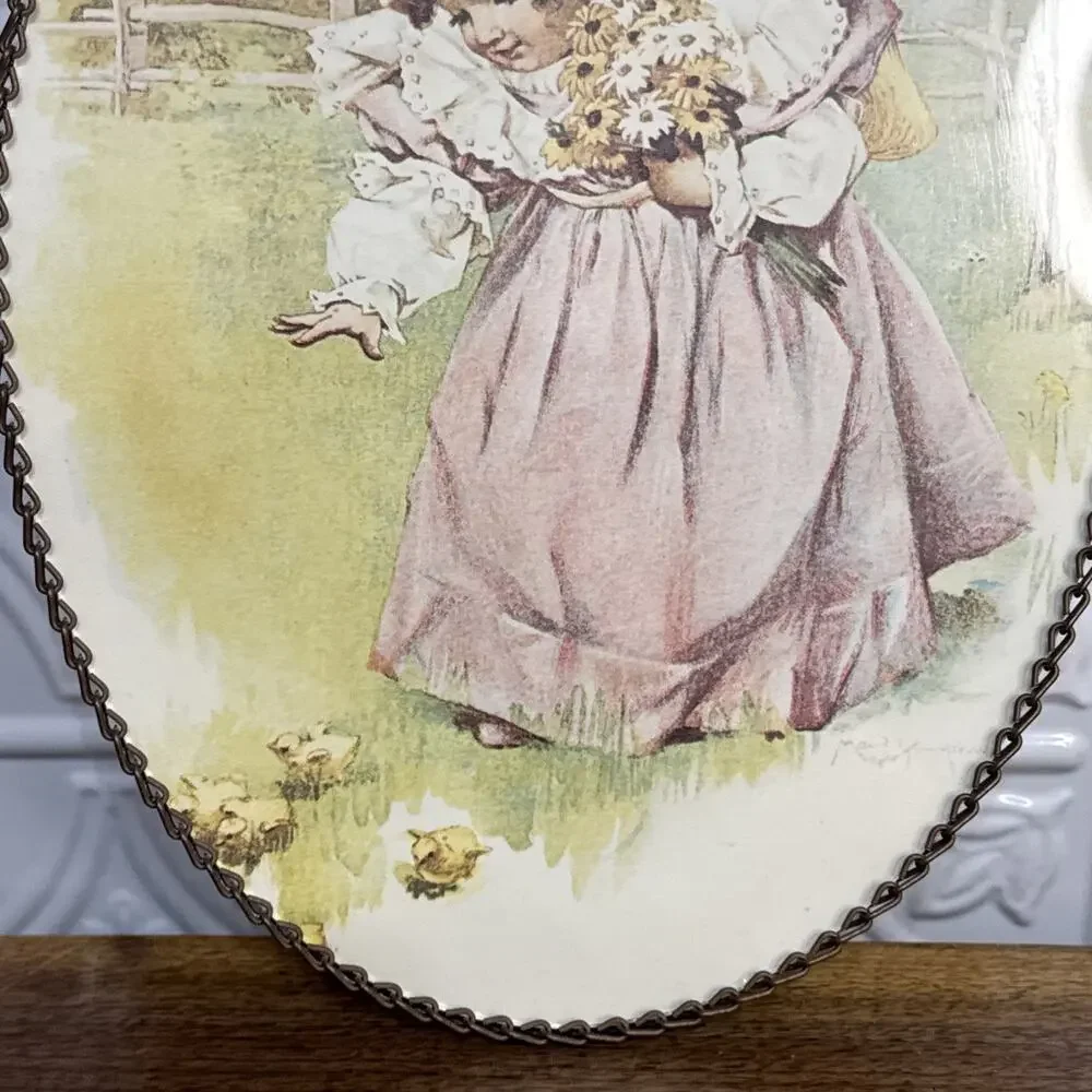 Maud Humphrey Bogart “ A Day In The Country” Oval Filigree Frame Flue Cover